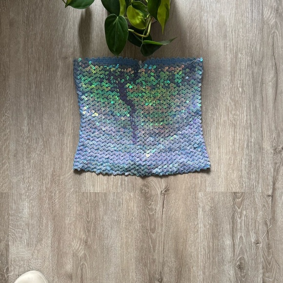 Vintage 2000’s Sequined Beaded Tube Top - Picture 2 of 7